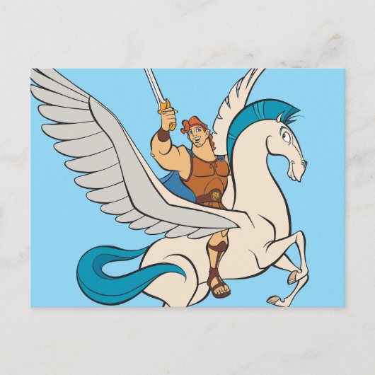 Carte Postale Hercules Riding Pegasus Postcard (Devant)