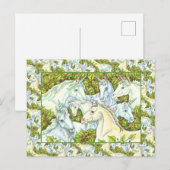 Carte Postale HERDE UNICORN MÉDIÉVAL, CHEVAUX, Imaginaire DE LA  (Devant / Derrière)