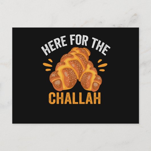 Carte Postale Here For the Challah Funny Jewish Hanukkah Bread (Devant)