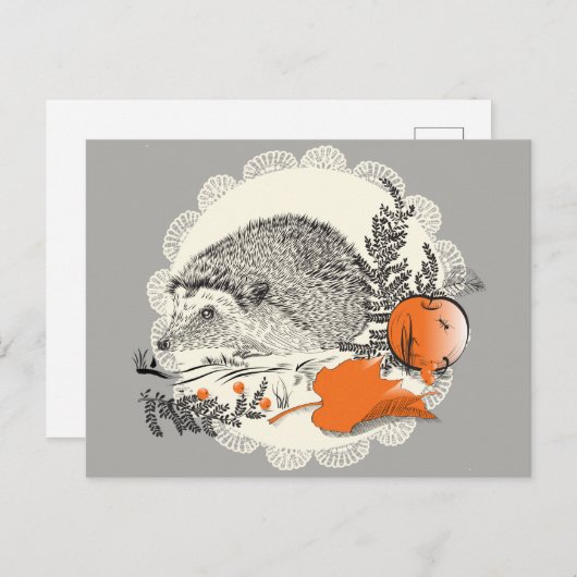 Carte Postale Hérisson (Devant / Derrière)