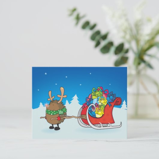 Carte Postale hérisson à nez rouge (Debout devant)