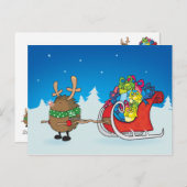 Carte Postale hérisson à nez rouge (Devant / Derrière)