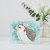 Carte Postale Hérisson aquarelle (Debout devant)