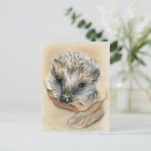 Carte Postale Hérisson avec feuilles d'automne (Debout devant)