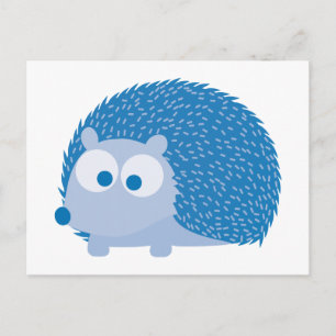 Carte Postale Hérisson bleu mignon