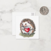 Carte postale hérisson chaleureuse en format carte (Devant/Arrière en situation)