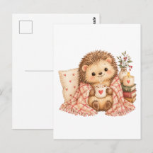 Hérisson cosy de la Saint-Valentin avec chocolat c