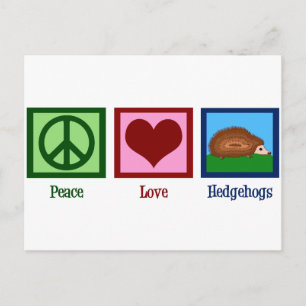 Carte Postale Hérisson d'amour pour la paix