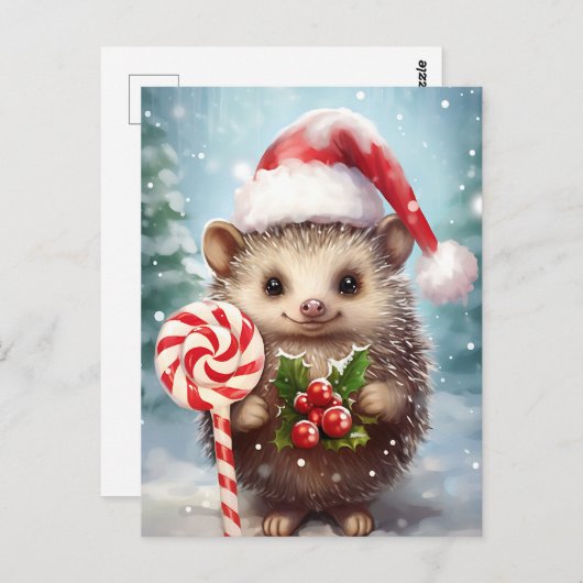 Carte Postale Hérisson de vacances (Devant / Derrière)