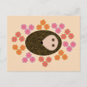 Carte postale Hérisson et Fleurs (Devant)