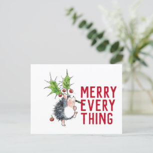 Carte Postale Hérisson géant Joyeux Noël