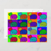 Carte Postale Hérisson Hérisson Hérisson Coloré Pop Art Popart (Devant / Derrière)