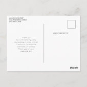 Carte Postale Hérisson Mignon avec Lanterne Merci (Dos)
