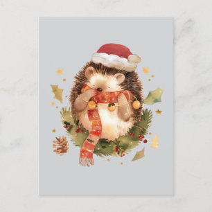 Carte Postale Hérisson Noël