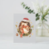 Carte Postale Hérisson Noël (Debout devant)