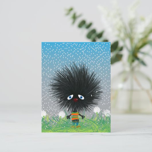 Carte Postale hérisson triste (Debout devant)