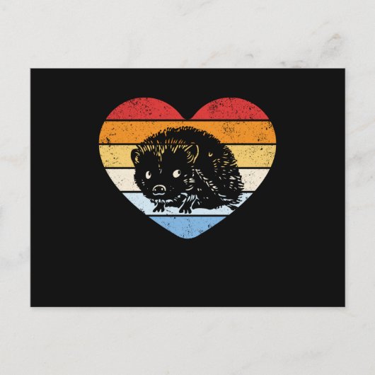 Carte Postale Hérisson vintage (Devant)