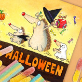 Carte Postale Hérissons d'Halloween 