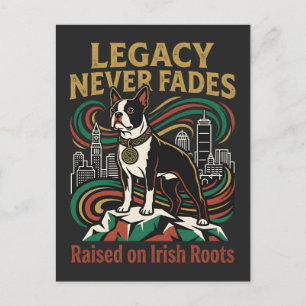 Carte Postale Héritage Jamais Éphémère Boston Terrier