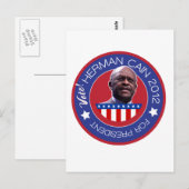 Carte Postale Herman Caïn pour le président 2012 des USA (Devant / Derrière)
