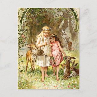 Carte Postale Hermann Vogel - Blanche neige et rouge Rose