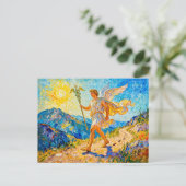 Carte Postale Hermes with Winged Staff and Sandals Walking a Sac (Debout devant)