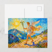 Carte Postale Hermes with Winged Staff and Sandals Walking a Sac (Devant / Derrière)