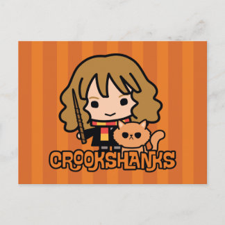 Carte Postale Hermione et Crookshanks en dessin animé