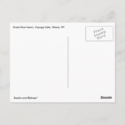 Carte Postale Héron au coucher du soleil (Dos)