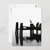 Carte Postale Héron bleu sur la Journée Grey (Devant / Derrière)