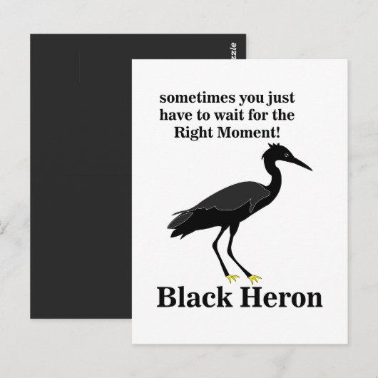Carte Postale Héron noir aigrette oiseau faune (Devant / Derrière)