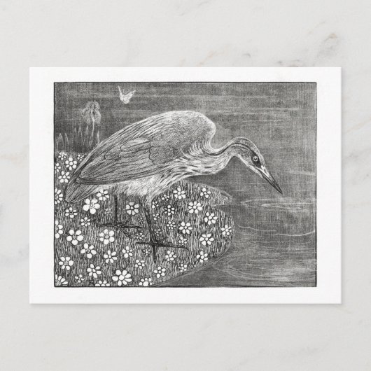 Carte Postale Heron - Theo van Hoytema - Art Vintage (Devant)