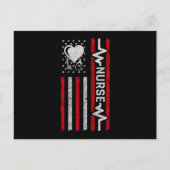 Carte Postale Héros américain Drapeau Héros Coeur Infirmière App (Devant)
