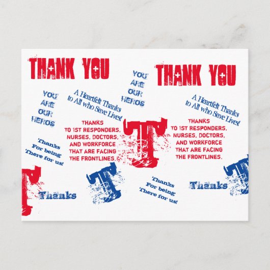 CARTE POSTALE HÉROS DU CORONAVIRUS (Devant)