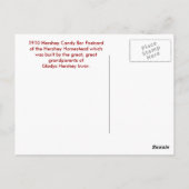 Carte postale Hershey Candy Bar (Dos)