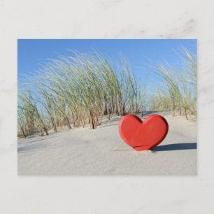 Carte Postale Herz am Strand