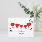 Carte Postale Herz Liebe Schmetterling - Je vous aime (Debout devant)