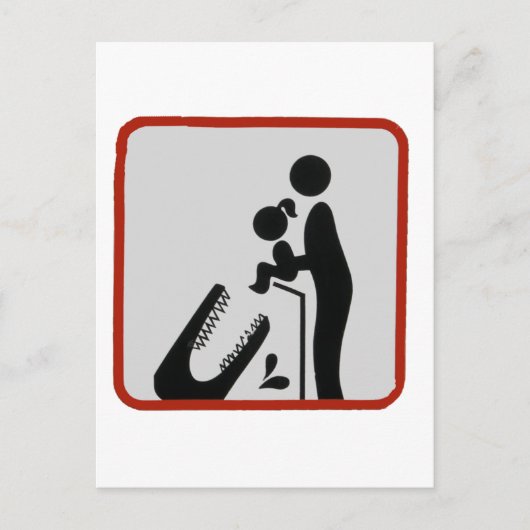 Carte Postale Heure d'alimentation de l'alligator (Devant)