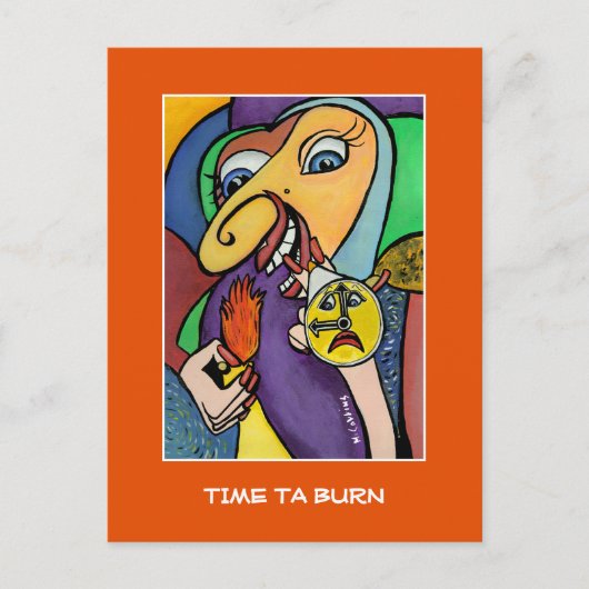Carte Postale Heure de la brûlure sur orange - Temps des pièces (Devant)