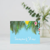 Carte Postale Heure d'été pendre branches bleu (Debout devant)