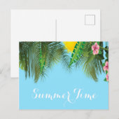 Carte Postale Heure d'été pendre branches bleu (Devant / Derrière)