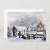 Carte Postale Heure D'Hiver Dans Le Pays (Devant / Derrière)