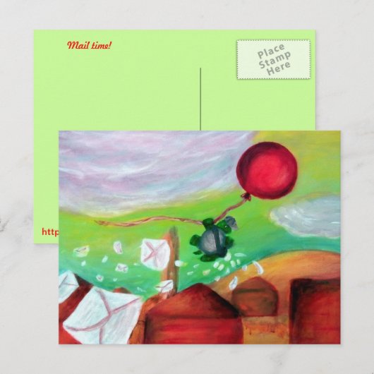 Carte Postale Heure du courrier ! (Devant / Derrière)