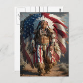 Carte Postale Heure du drapeau amérindien (Devant / Derrière)