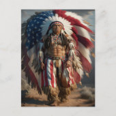 Carte Postale Heure du drapeau amérindien (Devant)