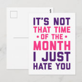 Carte Postale Heure Du Mois Citation Drôle (Devant / Derrière)