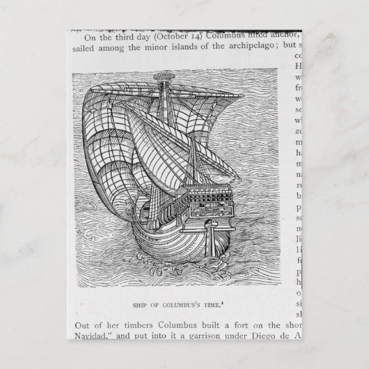 Carte Postale Heure du navire de Columbus (Devant)