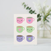 Carte Postale Heure du thé - Kawaii Cup de thé (Debout devant)