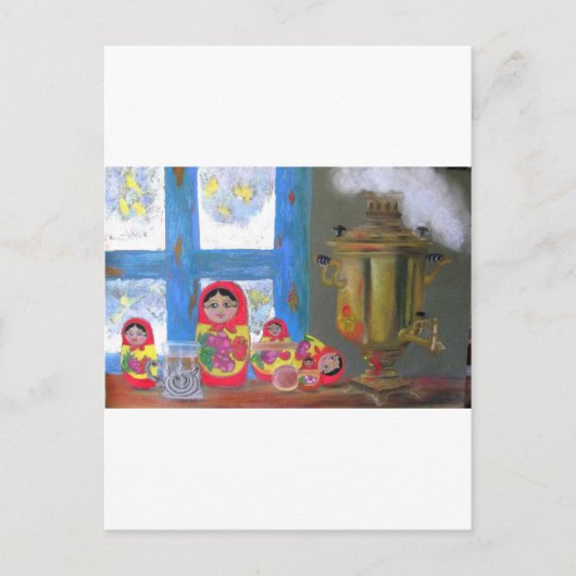 Carte Postale heure du thé russe (Devant)