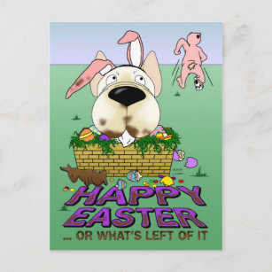 Carte postale heureuse de Pâques de bouledogue